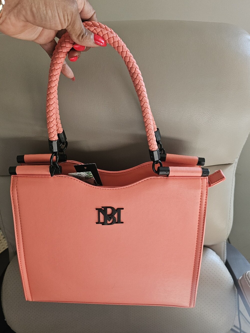 Coral Handle Bag With Long Strap